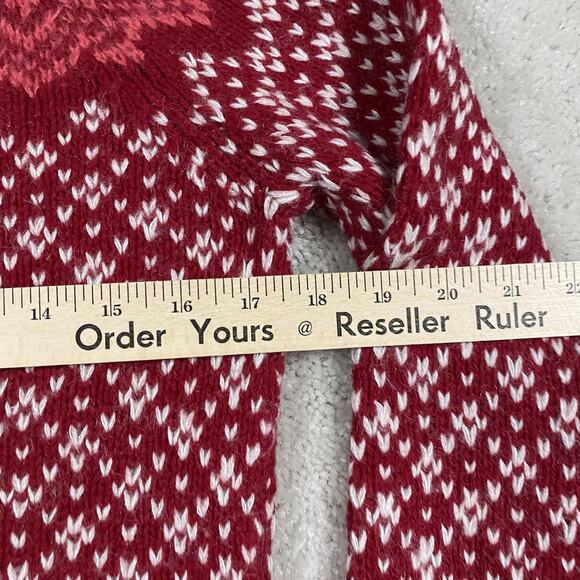 American Eagle Sweater Womens M Red Turtleneck Fair Isle Wool Mohair Ombre - Picture 6 of 8